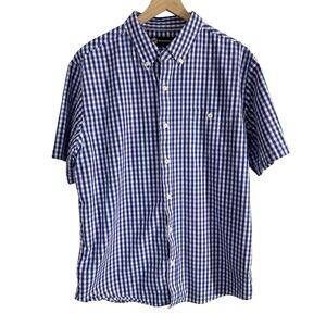 Weatherproof Comfort Stretch Plaid Casual Button Down Shirt Blue Extra‎ Large